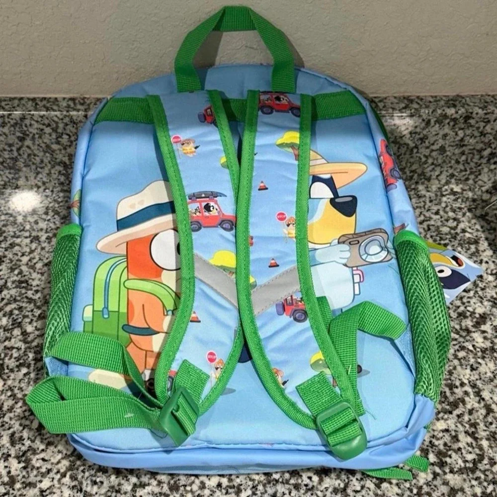 Bluey Heeler Family School Backpack Removable Lunch Bag Set NWT Camping Green
